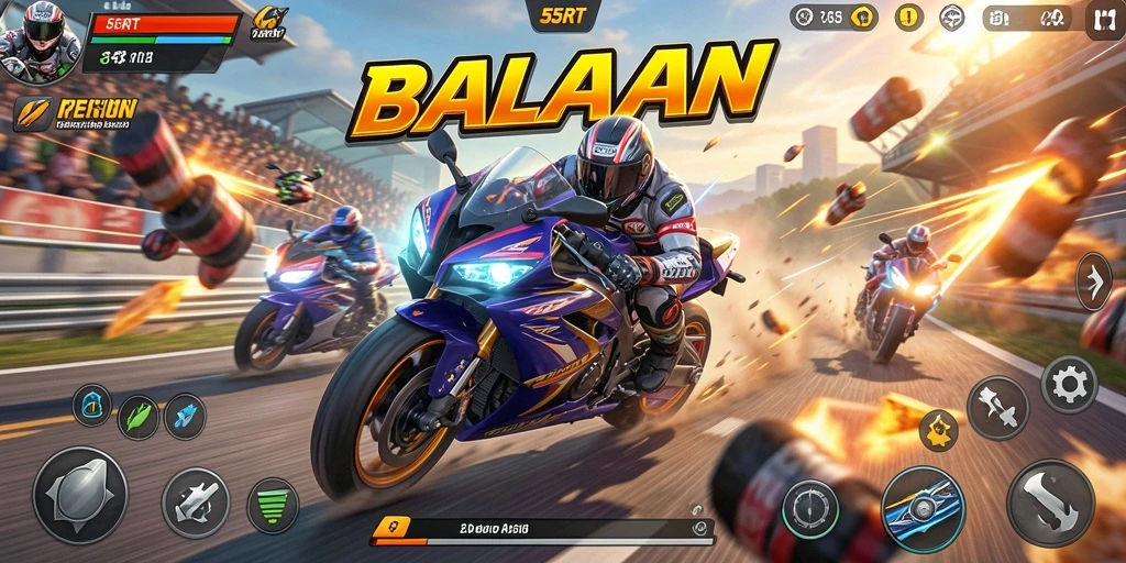 Tampilan menegangkan saat balapan motor di 55RT.