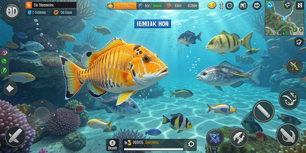 Screenshot menunjukkan gameplay seru Tembak Ikan di 8ID.