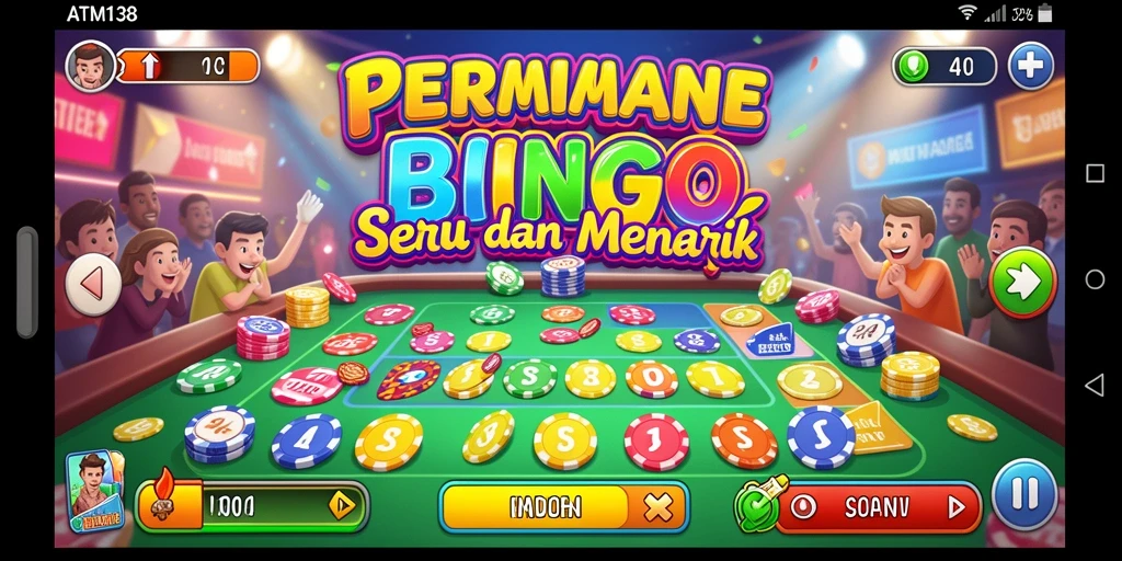 Gameplay Bingo seru dalam ATM138 yang penuh warna.