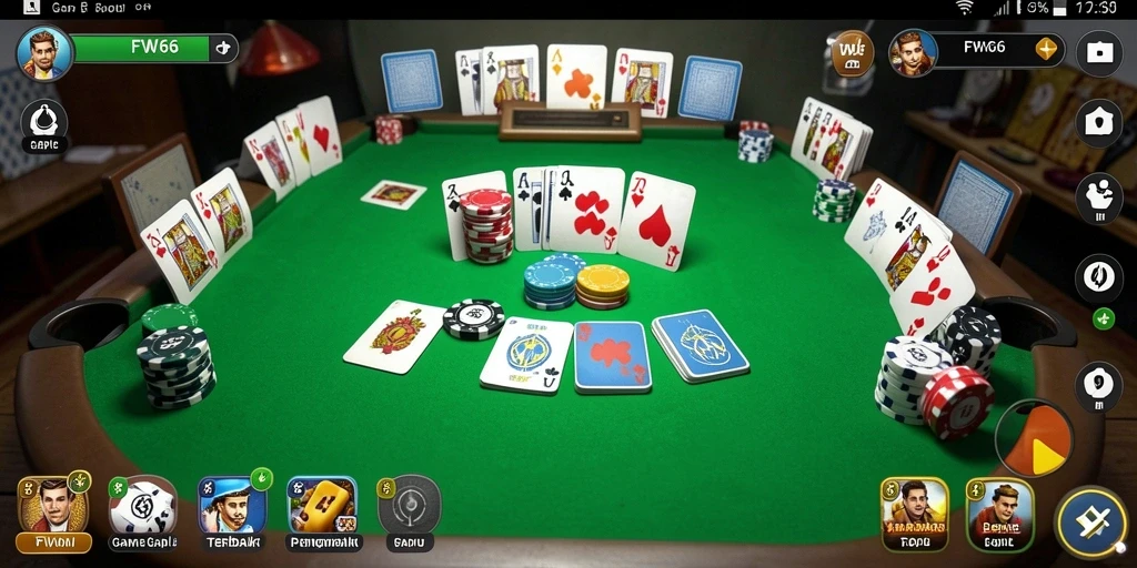 Screenshot gameplay FW66 menampilkan aksi bermain Gaple yang seru.