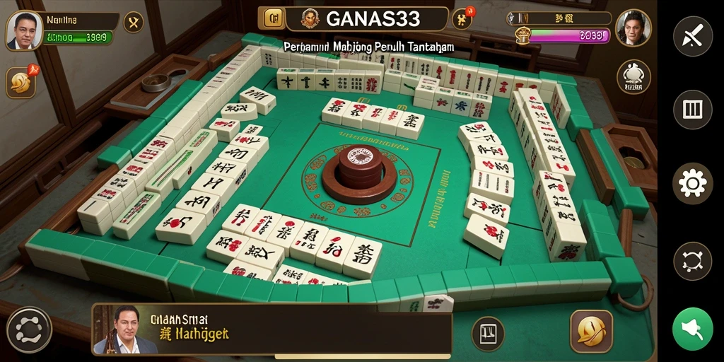 Tampilan gameplay Mahjong yang menarik dan menantang di GANAS33.