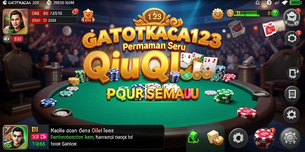 Tampilan gameplay menarik dari GATOTKACA123 dengan kartu-kartu QiuQiu.