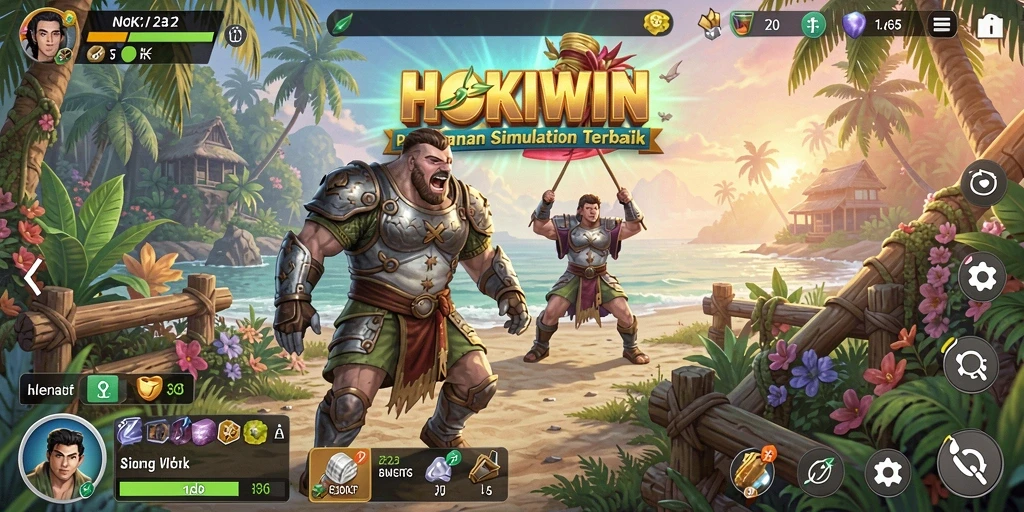Screenshot gameplay HOKIWIN yang menunjukkan aksi simulasi interaktif.