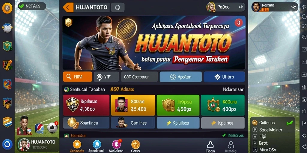 Tampilan gameplay menarik dari aplikasi Sportsbook HUJANTOTO.