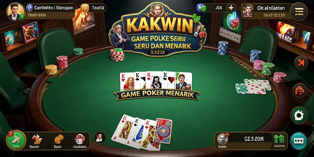 Tampilan seru gameplay KAKWIN dalam permainan poker.