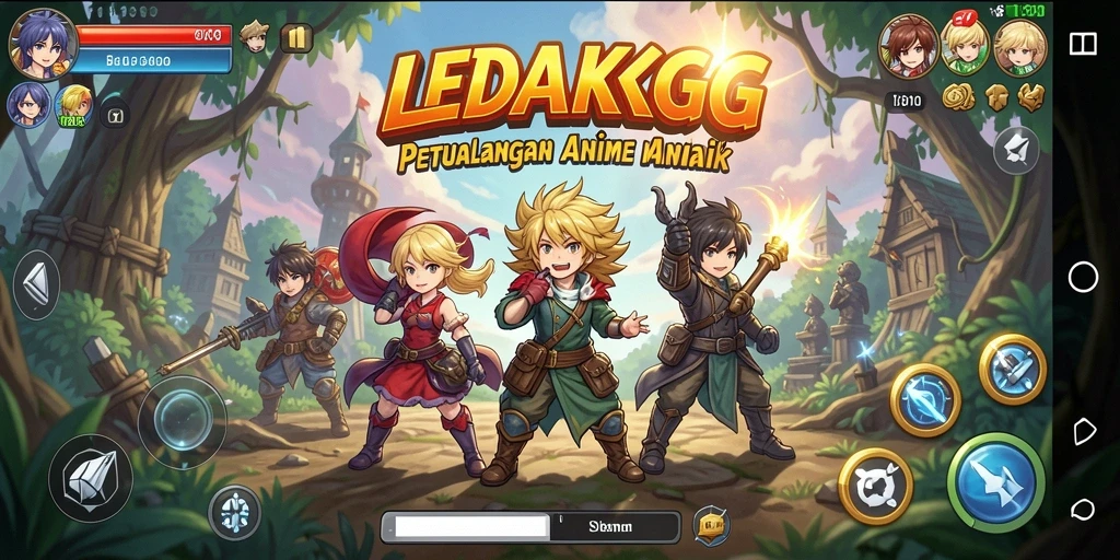 Tampilan gameplay seru dalam LEDAKGG dengan aksi Anime yang menawan.