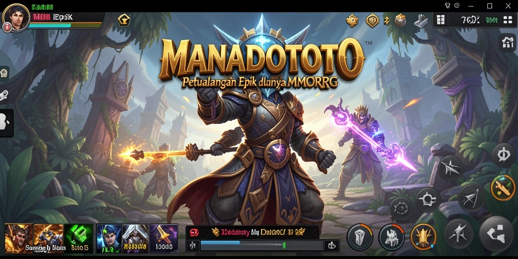 Tampilan gameplay menakjubkan dari MANADOTOTO dalam dunia MMORPG.