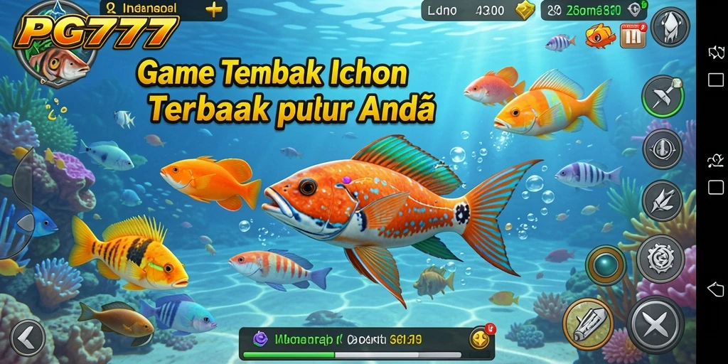 Tampilan gameplay PG777 yang penuh aksi saat menangkap ikan.