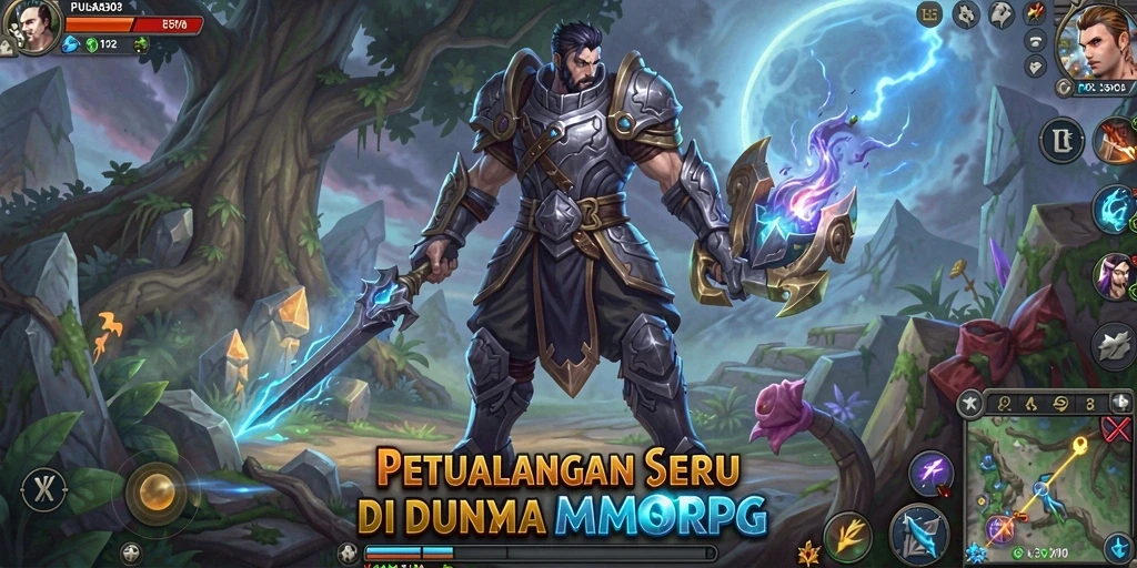 Tampilan gameplay PULSA303 menampilkan pertempuran epik di dunia MMORPG.