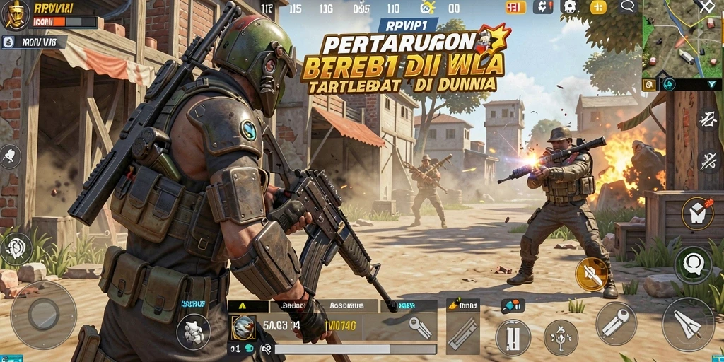 Tangkapan layar RPVIP1 menampilkan aksi Battle Royale yang mendebarkan.