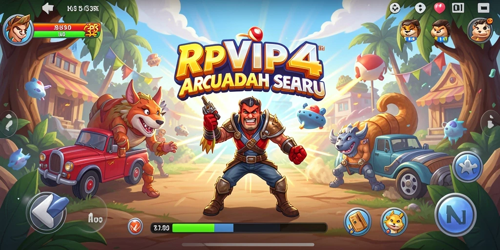 Screenshot utama dari gameplay RPVIP4 yang penuh aksi.