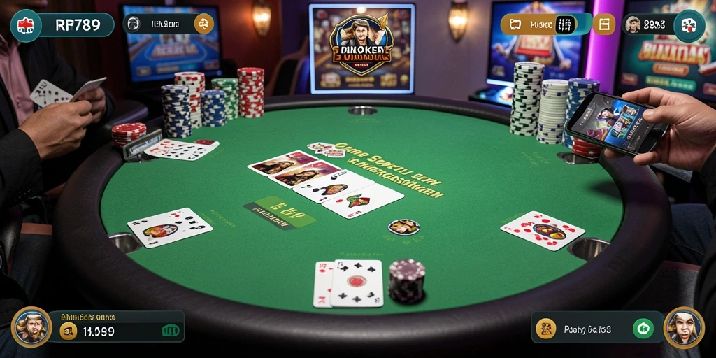 Screenshot permainan Poker di RR789 menampilkan momen seru saat bermain.