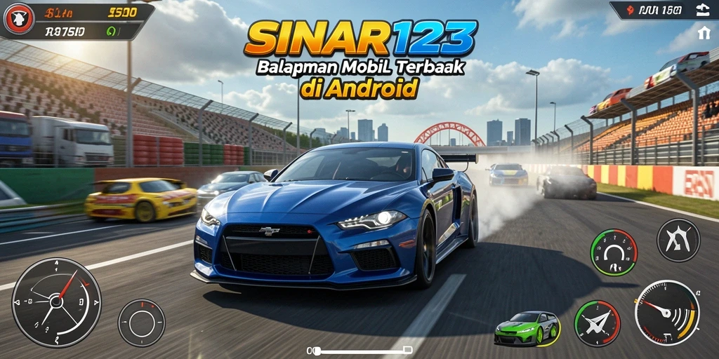 Tampilan gameplay yang mendebarkan dari SINAR123 saat balapan.