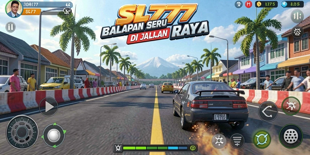 Tampilan gameplay balapan yang penuh aksi dan menegangkan.