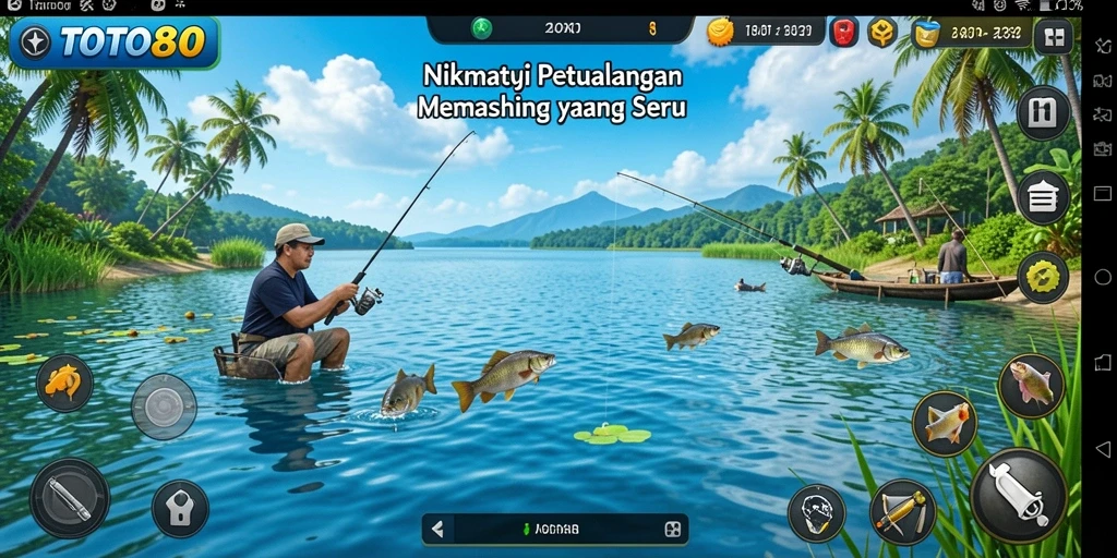 Gameplay TOTO80 yang menampilkan aksi memancing seru.