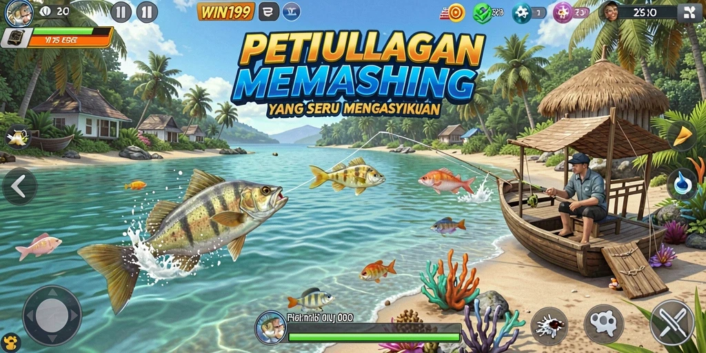 Tangkapan ikan yang mengesankan dalam gameplay WIN199.